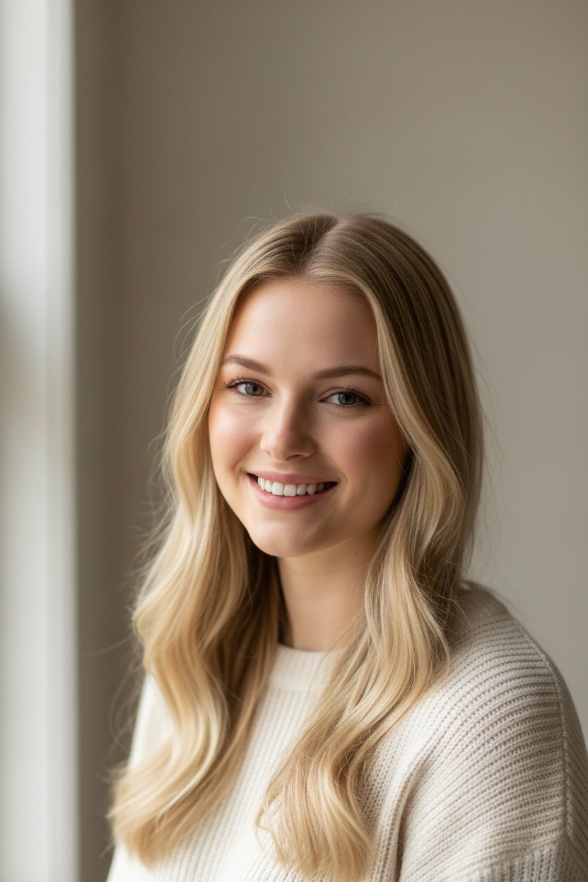 Portrait von hübscher blonden Frau, 20 jahre.